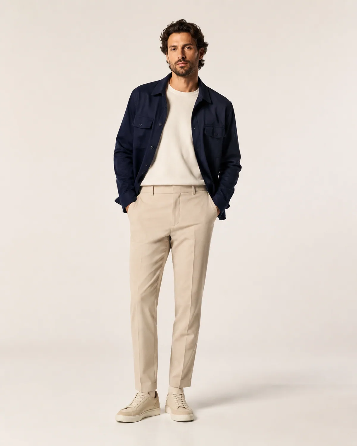 Adult model in an original editorial streetwear outfit