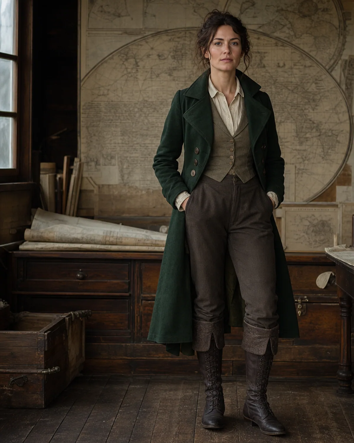 Adult in an original formal seafaring outfit