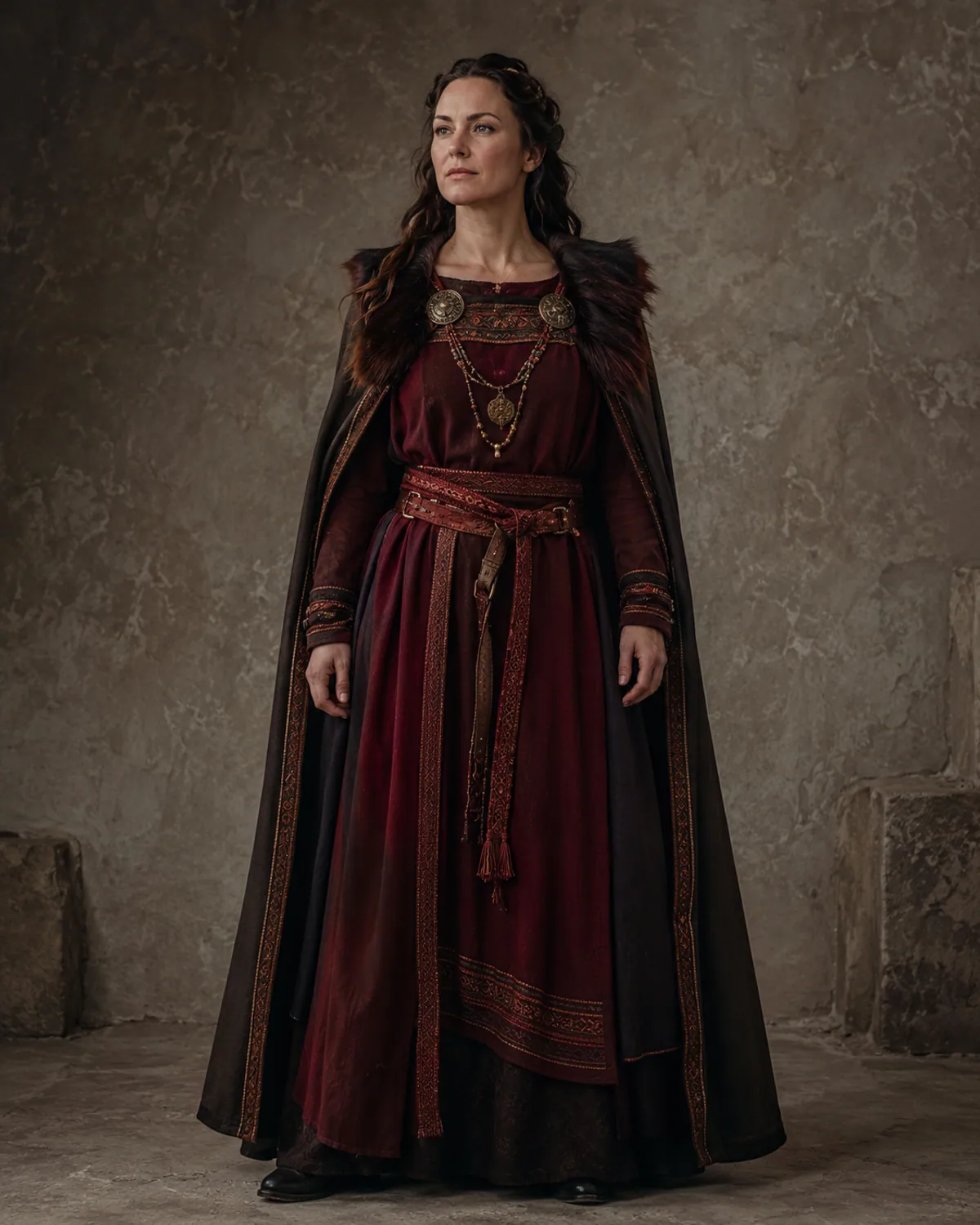 Adult in an original grounded Norse traveler outfit
