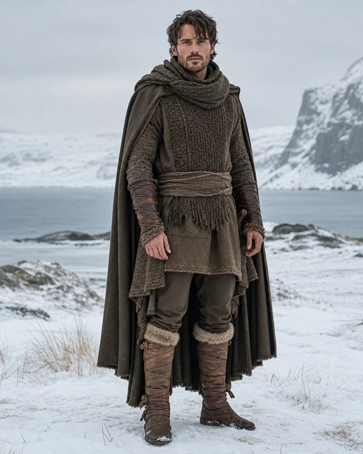 Adult in an original Norse-inspired fantasy outfit