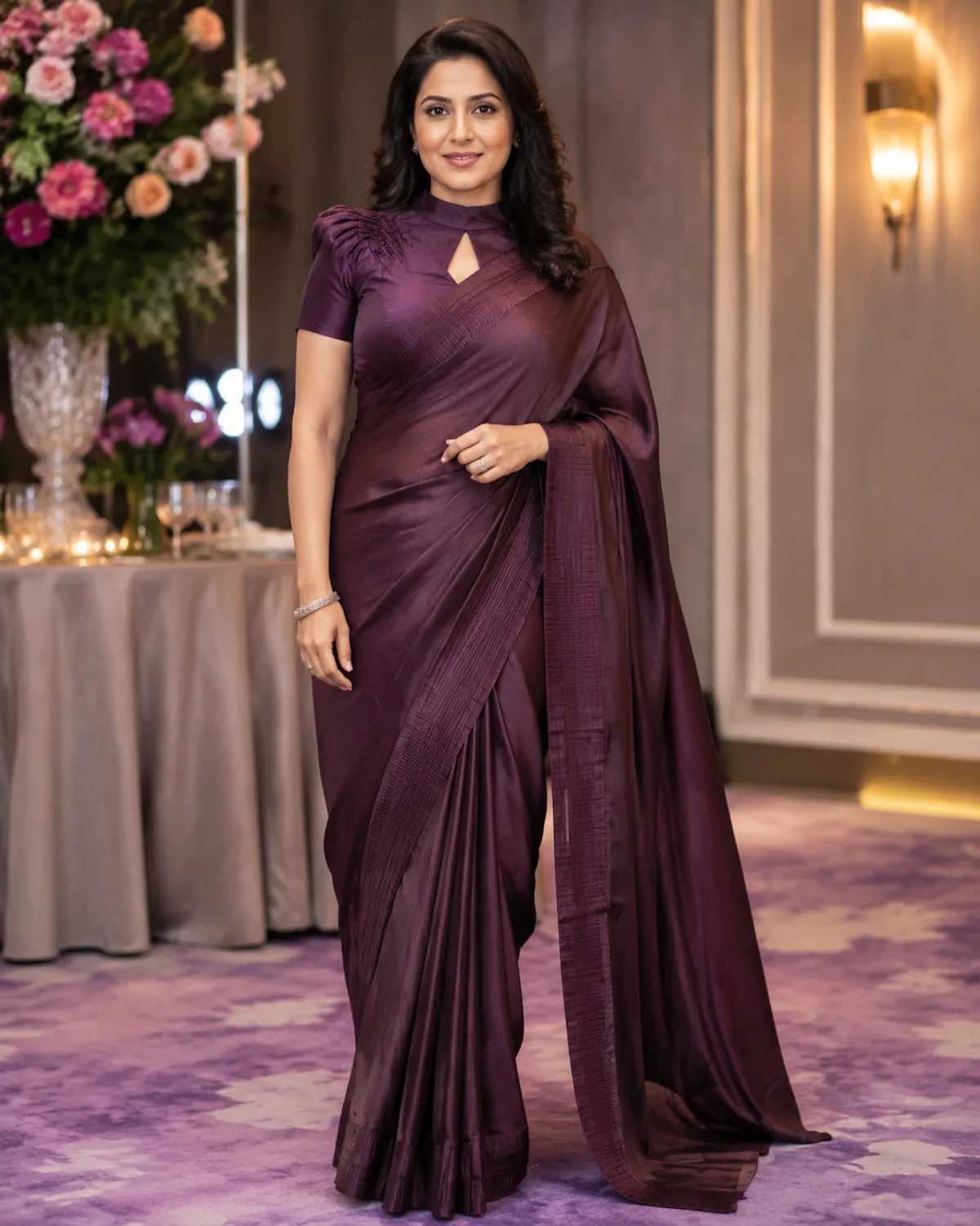 Adult in an original contemporary formal saree composition